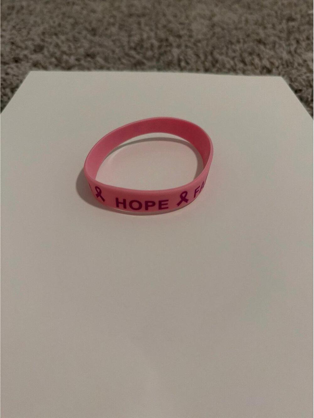 Pink Hope Awareness Silicone Wristband Bracelet